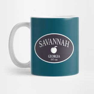 Savannah Georgia Est 1733 Peach Oval Brown Mug